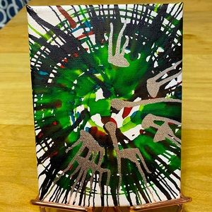 Abstract art. Alcohol inks on stretched cotton.